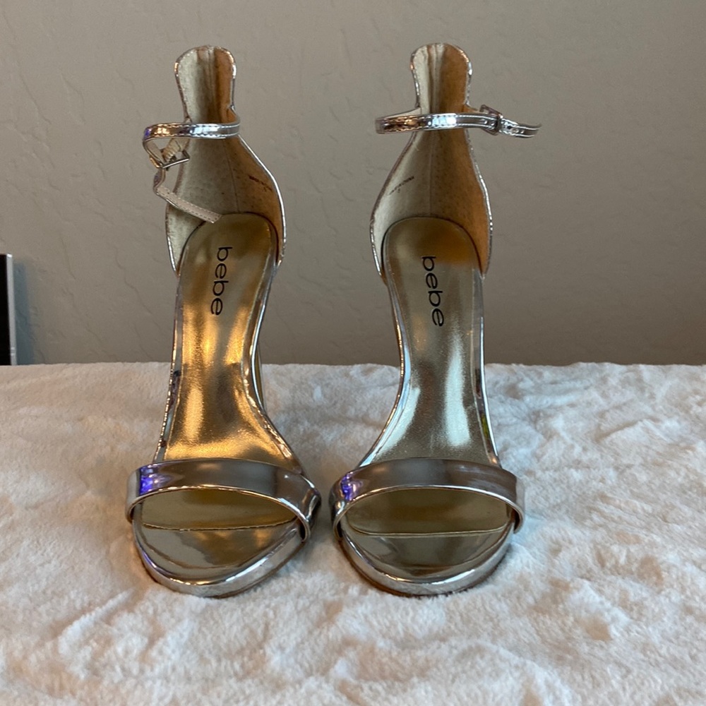 Bebe silver heels